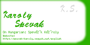 karoly spevak business card